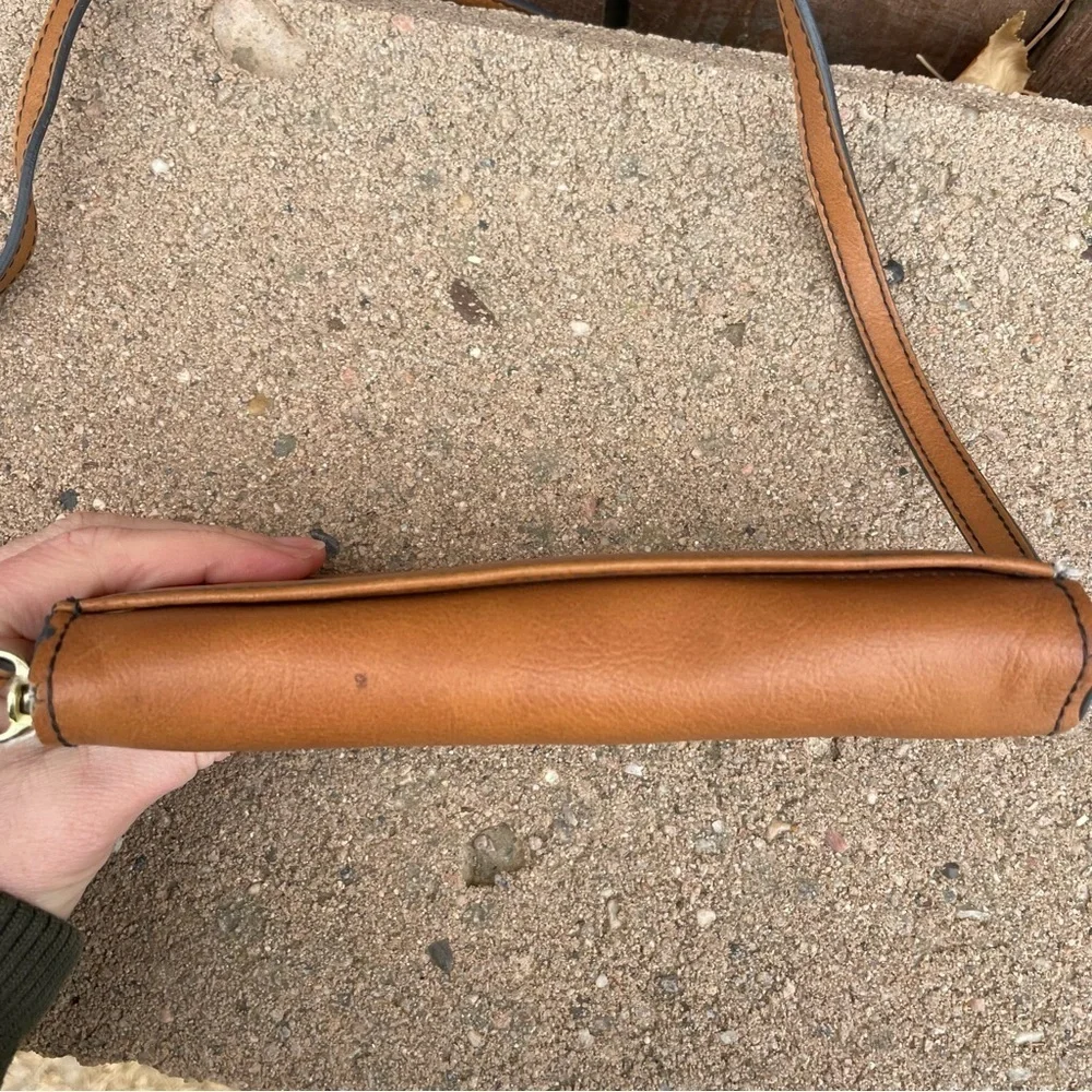 Women’s Brown Wallet Gold Logo and Shoulder Strap